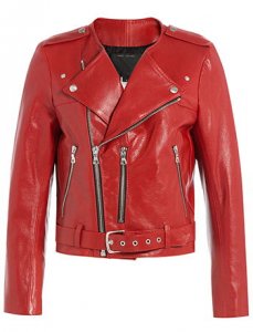 MARC JACOBS red leather biker jacket