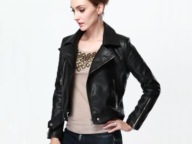 Motorcycle Faux Leather Jackets Womens